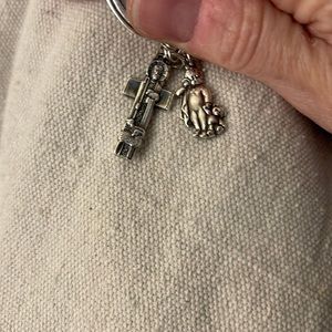 COPY - James Avery charms: little boy with blanket and cross with lamb.